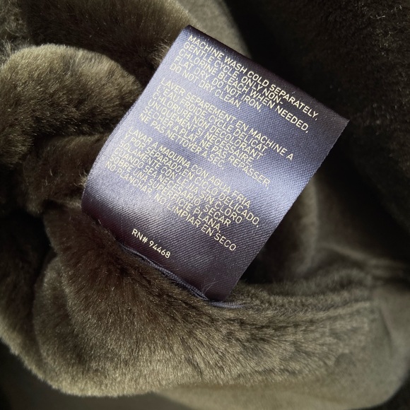 Liz Claiborne Faux Sued Green Faux Fur Coat Jacket - Picture 7 of 8